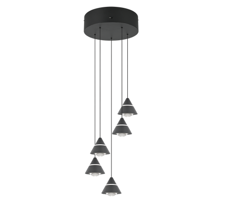 Lámpara de techo colgante Trio Romeo LED negro mate 200cm 337030532