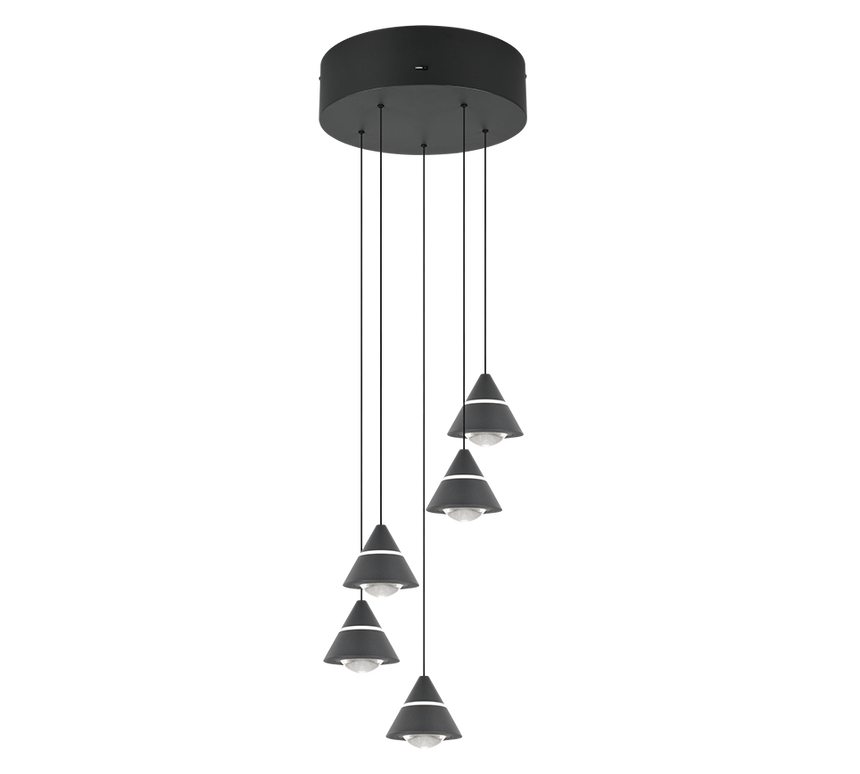 Lámpara de techo colgante Trio Romeo LED negro mate 200cm 337030532