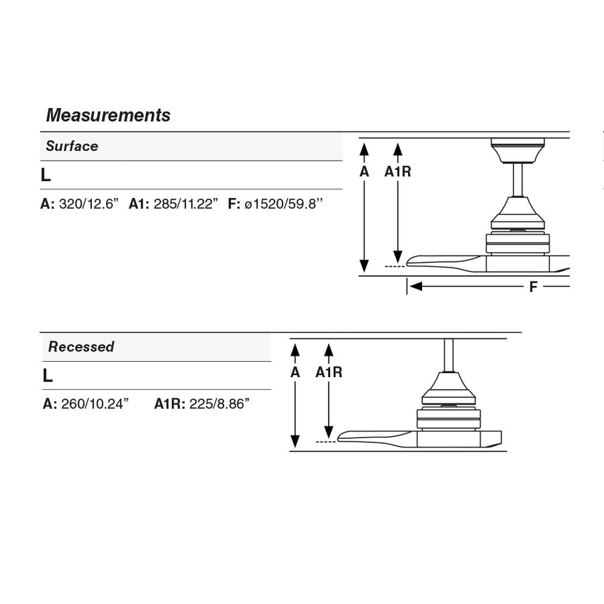 Ventilador de techo sin luz Faro Alo motor DC palas de madera pino Ø152cm 3 palas 33718DCWT