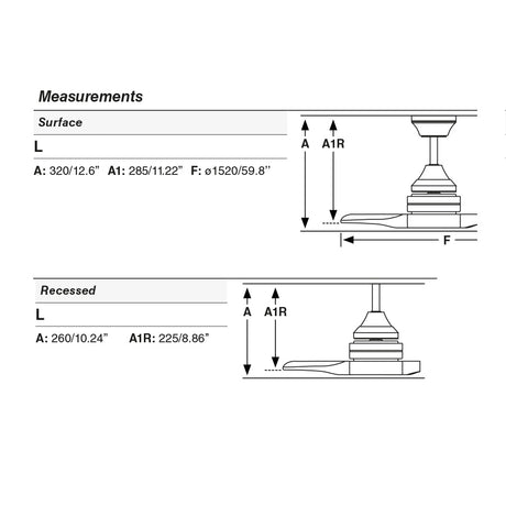 Ventilador de techo sin luz Faro Alo motor DC palas de madera pino Ø152cm 3 palas 33718DC - imagen 3
