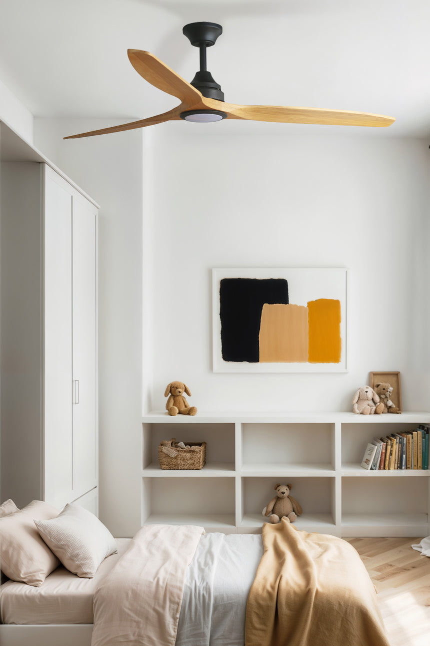 Ventilador de techo con luz Faro Alo L LED pino 3 palas motor DC 2700-6500K Ø152cm 33719DCWT