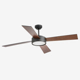 Faro Hydra Ventilador con luz motor de acero y palas de plywood difusor acrilico