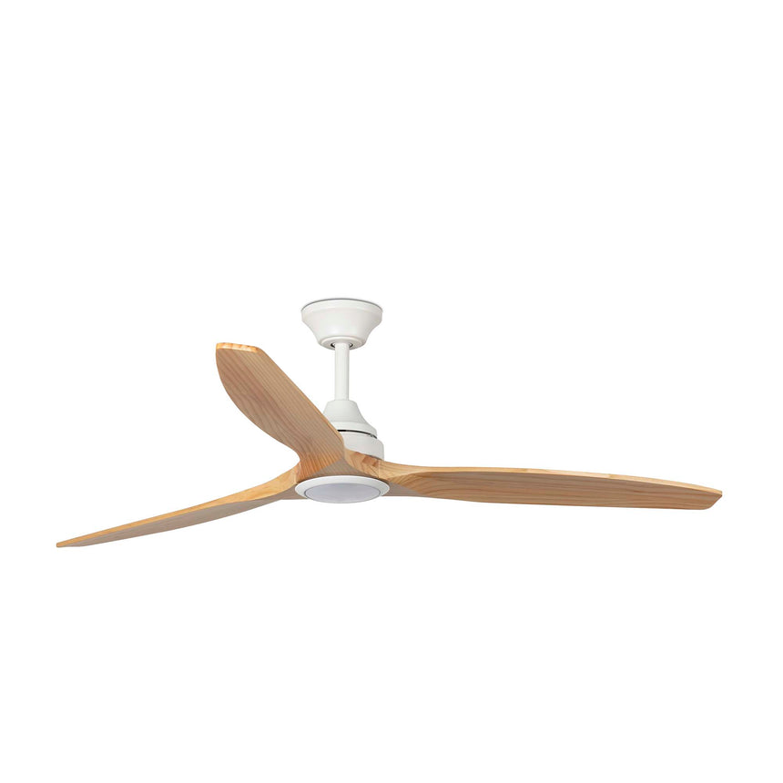 Ventilador de techo con luz Faro Alo motor DC palas de madera LED pino 2700-6500K CCT 33727DC