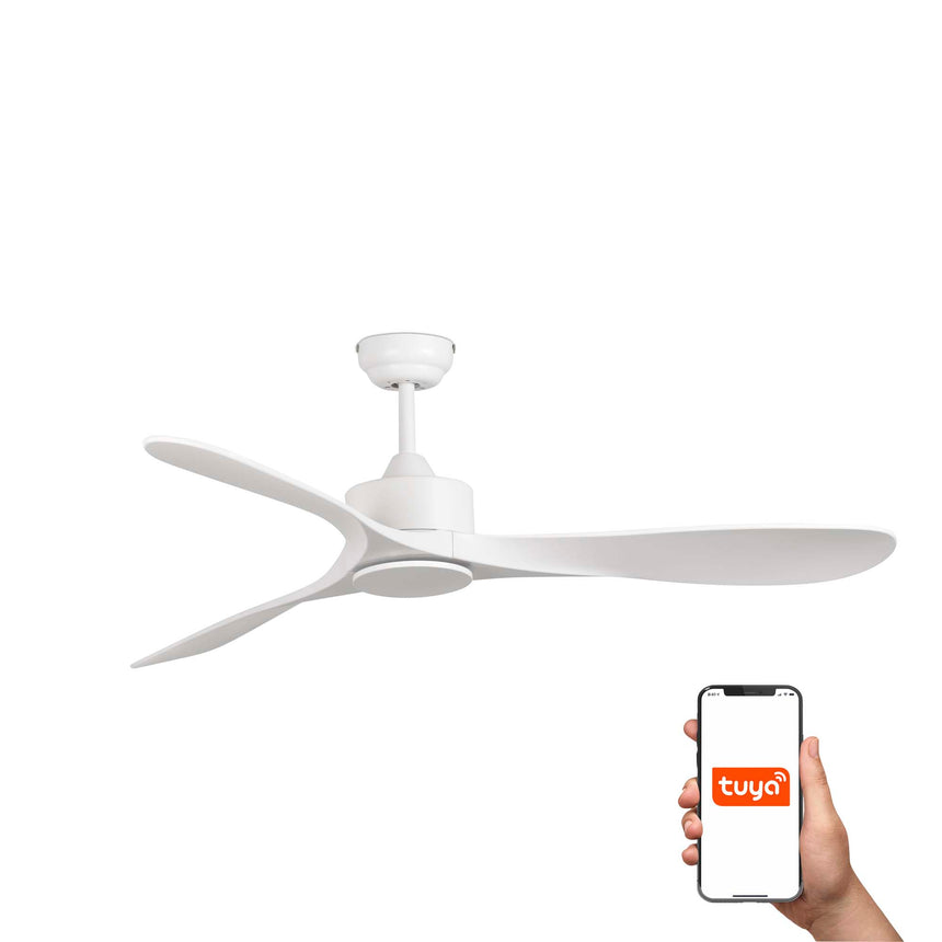 Ventilador de techo Faro Luzon L blanco mate 3 palas motor DC Ø132cm 33750DCWT