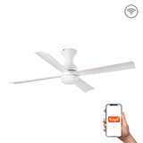Ventilador de techo con luz Faro Fraser M LED blanco mate 3 palas motor DC 3000K Ø120cm 33756WT