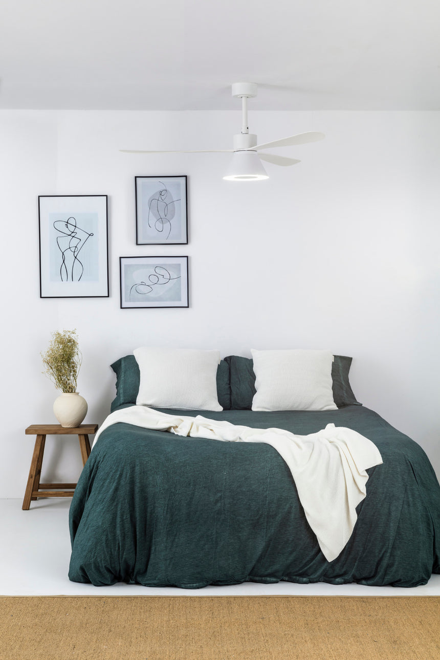 Ventilador de techo con luz Faro Amelia motor DC LED blanco mate 2700-5000K CCT Ø132cm 3 palas 337601T - vista alternativa