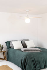 Ventilador de techo con luz Faro Amelia motor DC LED blanco mate 2700K Ø132cm 3 palas 33760WT2W