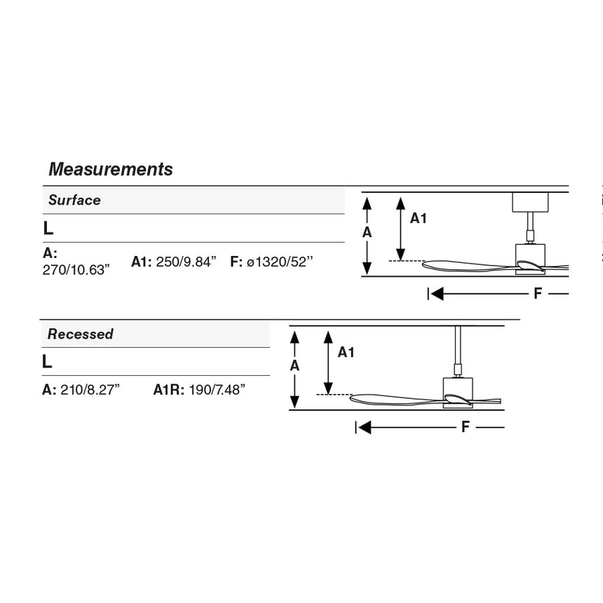 Ventilador de techo sin luz Faro Amelia motor DC blanco mate Ø132cm 3 palas 33760WT