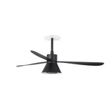 Ventilador de techo con luz Faro Amelia Recessed LED negro mate 3 palas motor DC 2700-5000K Ø132cm 33761R1T