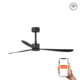 Ventilador de techo Faro Amelia L negro mate 3 palas motor DC Ø132cm 33761WT