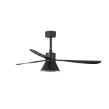 Ventilador de techo con luz Faro Amelia L LED negro mate 3 palas motor DC 2700-5000K Ø132cm 33761WT1T