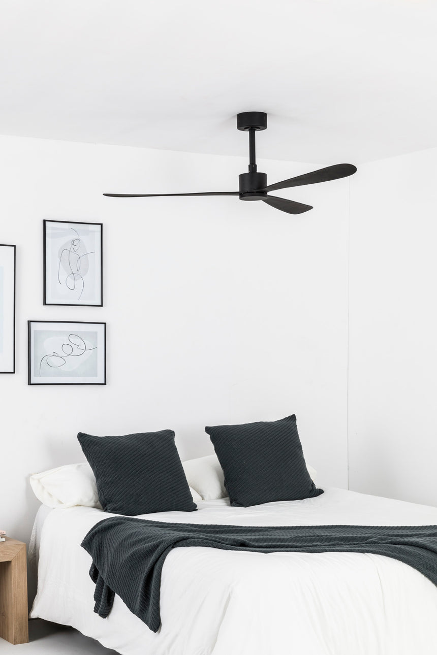 Ventilador de techo Faro Amelia L negro mate 3 palas motor DC Ø132cm 33761WT