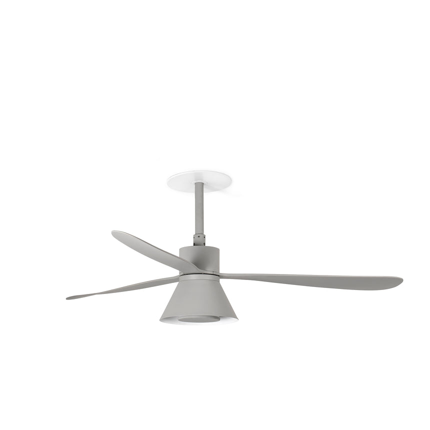 Ventilador de techo con luz Faro Amelia Recessed LED gris mate 3 palas motor DC 2700-5000K Ø132cm 33762R1T
