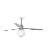 Ventilador de techo con luz Faro Amelia Ball Recessed LED gris mate 3 palas motor DC 2700K Ø132cm 33762R2W