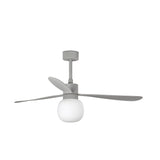 Ventilador de techo con luz Faro Amelia Ball LED gris mate 3 palas motor DC 2700K Ø132cm 33762WT2W