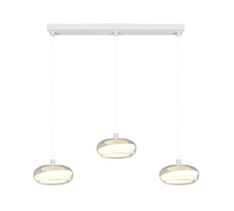 Lámpara de techo colgante Trio Tarsia LED blanco mate 4000K 150cm 337810331