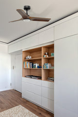 Ventilador de techo con luz Faro Heywood S LED nogal oscuro 3 palas motor DC 2700-6000K Ø90cm 33806WT-1TW
