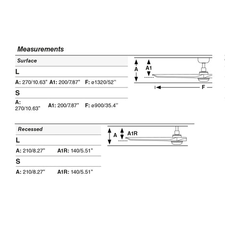 Medidas y dimensiones Faro Heywood Recessed LED L nogal o 33809R1S (cm)