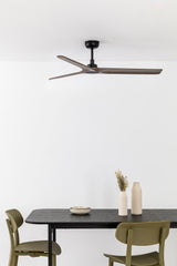 Ventilador de techo Faro Heywood L nogal oscuro 3 palas motor DC Ø132cm 33809WT