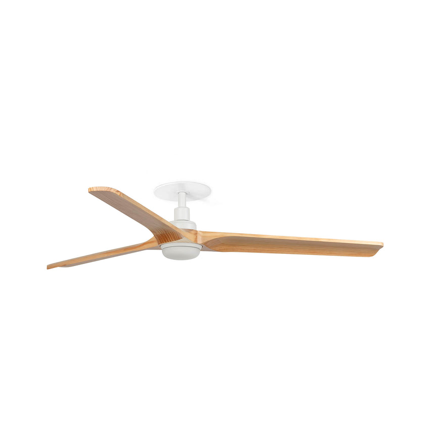 Ventilador de techo con luz Faro Heywood Recessed LED L pino 3 palas motor DC 2700-4000K Ø132cm 33810R1S
