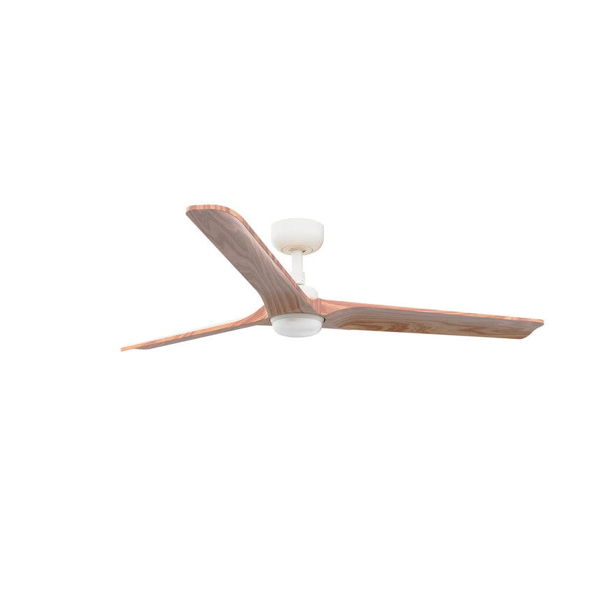 Ventilador de techo con luz Faro Heywood LED L pino 3 palas motor DC 2700-4000K Ø132cm 33810WT1S