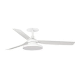 Ventilador de techo con luz Faro Punt Recessed Tak M LED blanco mate 3 palas motor DC 2700K Ø132cm 33814R2W