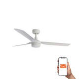 Ventilador de techo con luz Faro Punt M LED blanco mate 3 palas motor DC 3000-6500K Ø132cm 33814WT-20