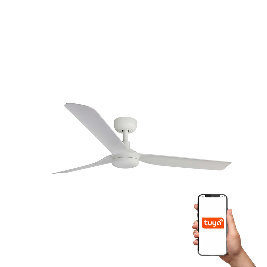Ventilador de techo Faro Punt M blanco mate 3 palas motor DC Ø130cm 33814WT