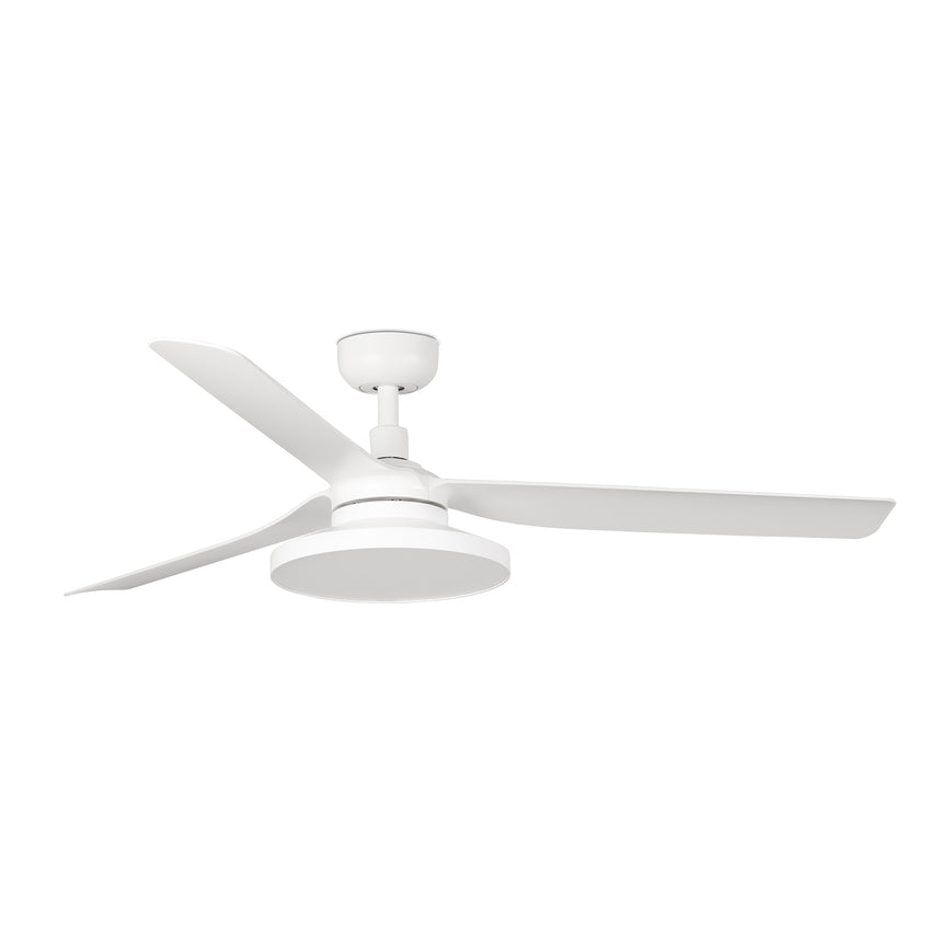 Ventilador de techo con luz Faro Punt Tak M LED blanco mate 3 palas motor DC 2700K Ø132cm 33814WT2W