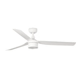 Ventilador de techo con luz Faro Punt Tek M LED blanco mate 3 palas motor DC 2700K Ø132cm 33814WT3W