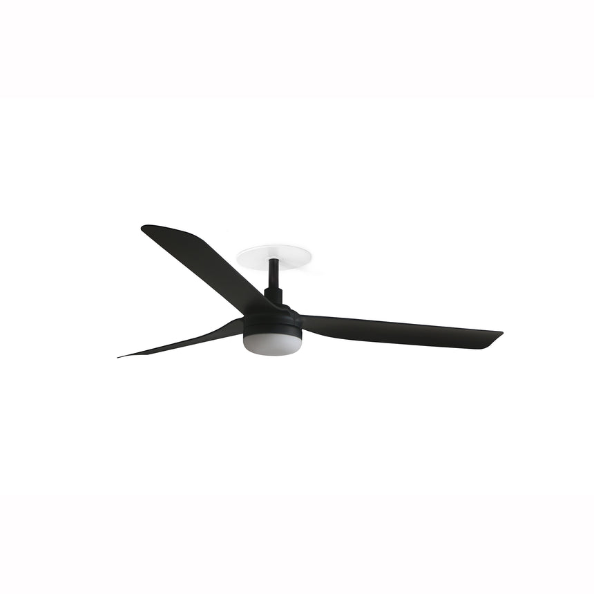 Ventilador de techo con luz Faro Punt Recessed M LED negro mate 3 palas motor DC 2700-4000K Ø132cm 33815R1S