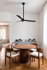 Ventilador de techo con luz Faro Punt M LED negro mate 3 palas motor DC 3000-6500K Ø132cm 33815WT-21