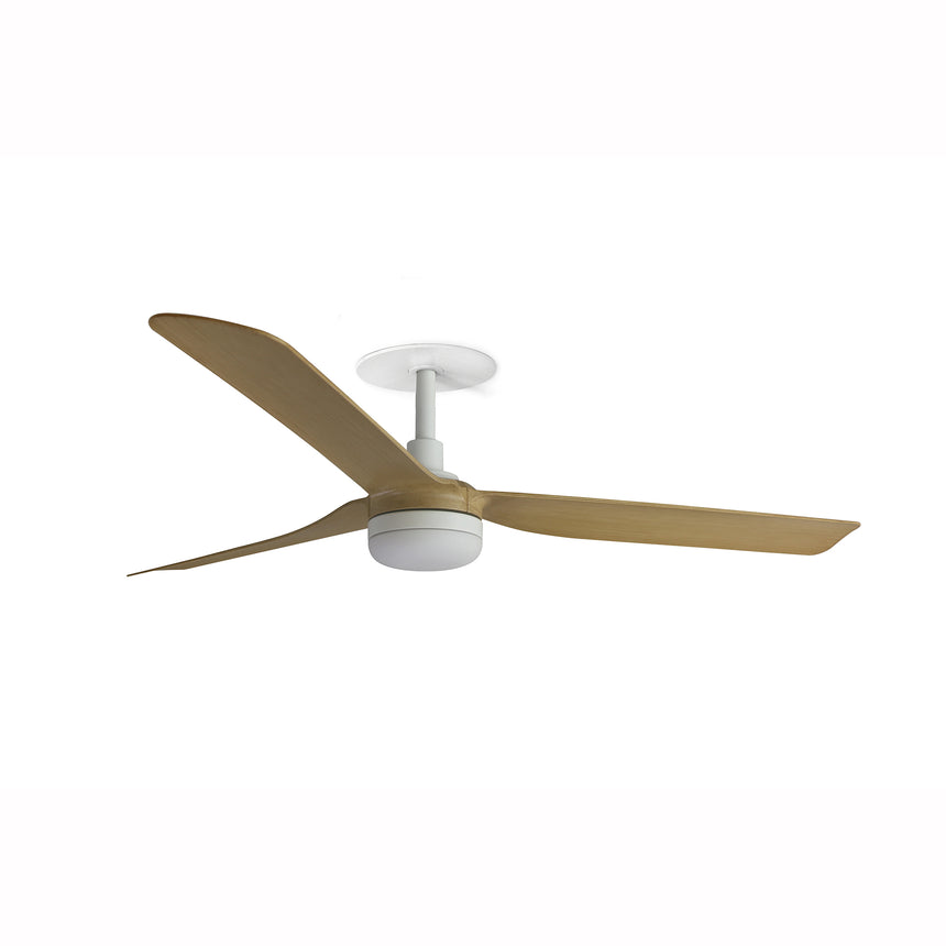 Ventilador de techo con luz Faro Punt Recessed M LED arce 3 palas motor DC 2700-4000K Ø132cm 33816R1S