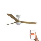 Ventilador de techo con luz Faro Punt motor DC LED arce 3000-6500K CCT Ø132cm 3 33816WT-20