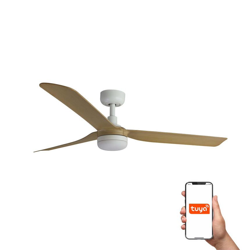 Ventilador de techo con luz Faro Punt motor DC LED arce 3000-6500K CCT Ø132cm 3 33816WT-20