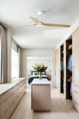 Ventilador de techo sin luz Faro Punt motor DC arce Ø130cm 3 palas 33816WT