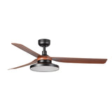 Ventilador de techo con luz Faro Punt Tak M LED nogal 3 palas motor DC 4000K Ø132cm 338172C
