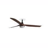 Ventilador de techo con luz Faro Punt Recessed M LED nogal 3 palas motor DC 2700-4000K Ø132cm 33817R1S