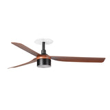 Ventilador de techo con luz Faro Punt Recessed Tek M LED nogal 3 palas motor DC 4000K Ø132cm 33817R3C