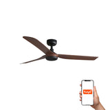 Ventilador de techo Faro Punt M nogal 3 palas motor DC Ø130cm 33817WT
