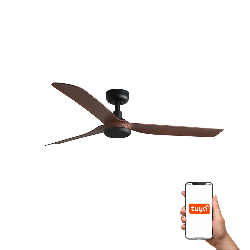 Ventilador de techo Faro Punt M nogal 3 palas motor DC Ø130cm 33817WT