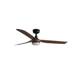 Ventilador de techo con luz Faro Punt M LED nogal 3 palas motor DC 2700-4000K Ø132cm 33817WT1S