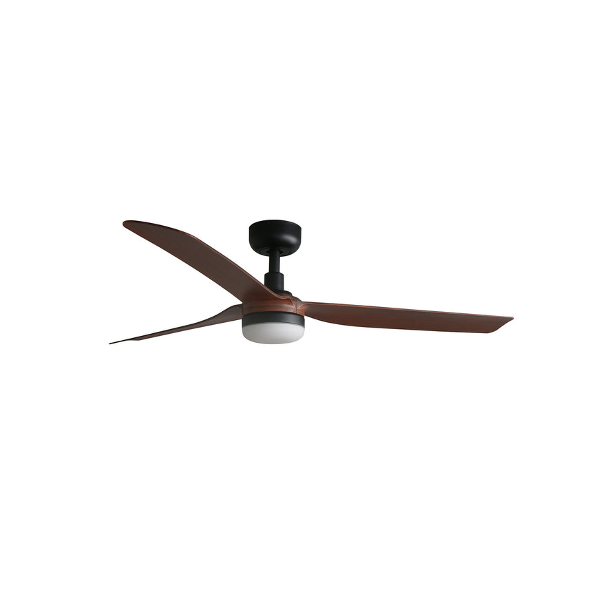 Ventilador de techo con luz Faro Punt M LED nogal 3 palas motor DC 2700-4000K Ø132cm 33817WT1S