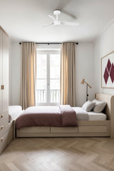 Ventilador de techo con luz Faro Mini motor DC LED blanco mate 2700-6000K CCT Ø90cm 33820-1TW