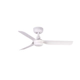 Ventilador de techo sin luz Faro Mini motor DC blanco mate Ø90cm 3 palas 33820