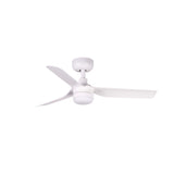 Ventilador de techo con luz Faro Mini Punt S LED blanco mate 3 palas motor DC 2700-4000K Ø90cm 338201S