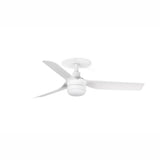 Ventilador de techo con luz Faro Mini Punt Recessed S LED blanco mate 3 palas motor DC 2700-4000K 33820R1S