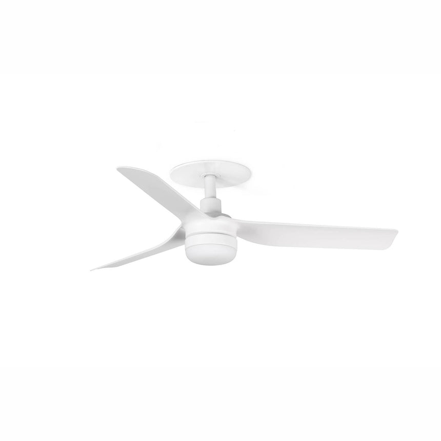 Ventilador de techo con luz Faro Mini Punt Recessed S LED blanco mate 3 palas motor DC 2700-4000K 33820R1S