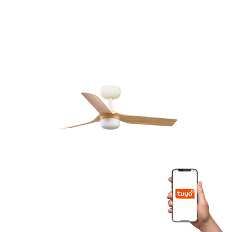 Ventilador de techo con luz Faro Mini Punt S LED arce 3 palas motor DC 2700-6000K Ø90cm 33821WT-1TW — vista 1