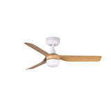 Ventilador de techo con luz Faro Mini Punt S LED arce 3 palas motor DC 2700-4000K Ø90cm 33821WT1S